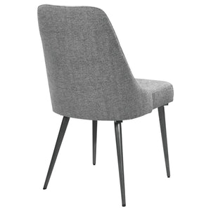 English Elm Grey Mid-Century Side Chairs Set of 2 - Gunmetal Tapered Legs, Grey Woven Fabric, Comfort-Curve Retro Chic B062P153680