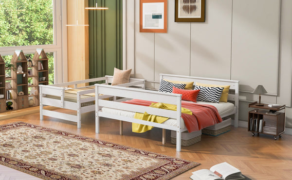 English Elm Wood Twin Xl Over Queen Bunk Bed With Ladder - Space-Saving, Sturdy, And Stylish Design For Kids GX000446AAK-GIGA