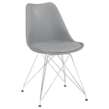 English Elm Grey and Chrome Padded Side Chair (Set Of 2)