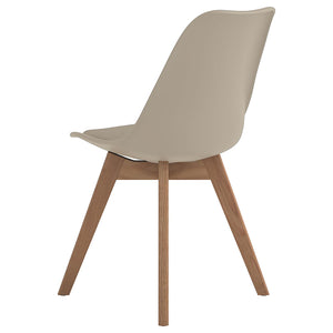 English Elm Tan Swedish Modern Padded Side Chair Set of 2 – Leatherette Upholstery, Solid Oak Splayed Legs, Cozy Design B062P153693