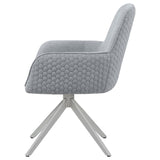 English Elm Light Grey and Chrome Flare Arm Side Chair