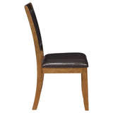 English Elm Deep Brown and Dark Brown Upholestered Dining Chair (Set Of 2)