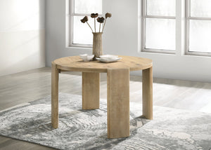 English Elm Bowen Round Oak Veneer Dining Table Seats Four in Compact Modern Spaces B061S00786