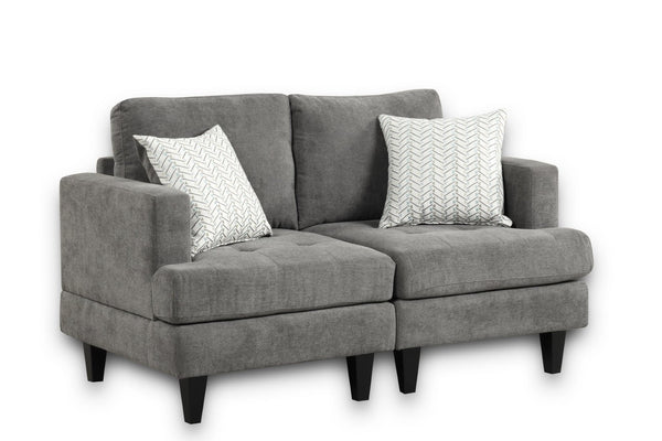 English Elm Callaway Three Piece Chenille Living Room Sofa Set with Tapered Legs and Throw Pillows B061S00801