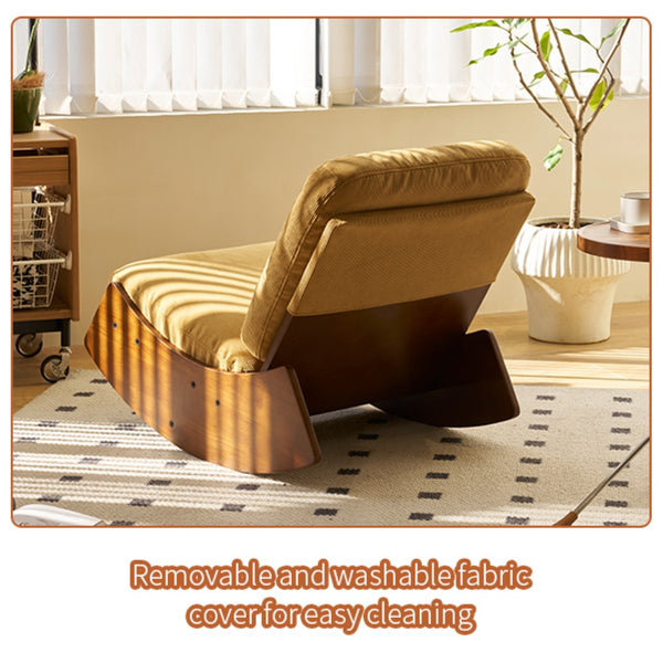 English Elm Comfortable Corduroy Glider Rocking Chair Solid Wood Frame Nursery and Bedroom Accent W2105P480685