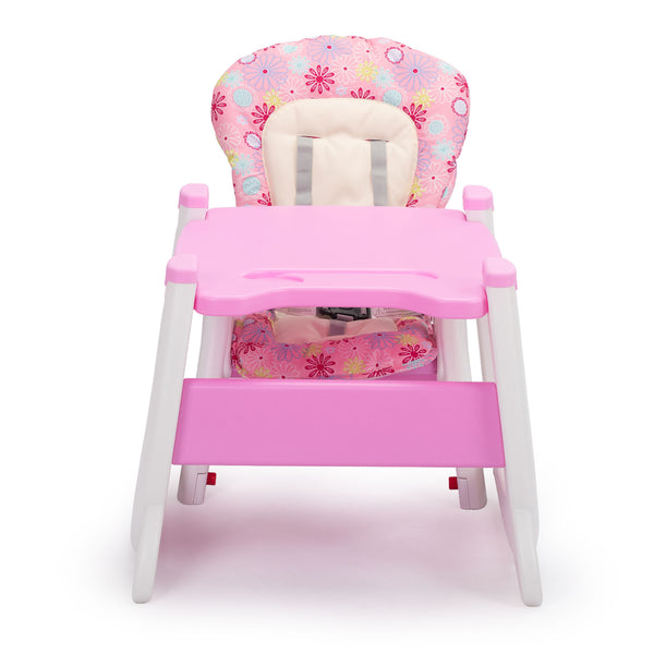 English Elm Multipurpose Adjustable Highchair with Removable Tray, Washable Pad, 5-Point Safety Harness for Baby Pink W2181P154927