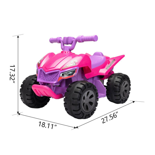 English Elm Kids Battery Powered Ride on Atv Quad with Led Fog Spray and Engine Sounds Rose Red W2181P154961
