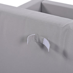 English Elm TOPMAX Modern Outdoor Daybed 2-in-1 Convertible Patio Chaise with Acacia Wood Side Tables, Washable Cushions, Sturdy Iron Frame Gray SP100013AAE