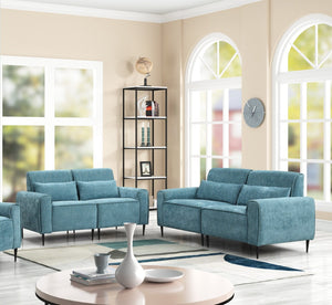 English Elm Valentina Chenille Sofa and Loveseat Set with Pocket Coil Support for Living Room B061S00802