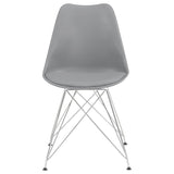 English Elm Grey and Chrome Padded Side Chair (Set Of 2)