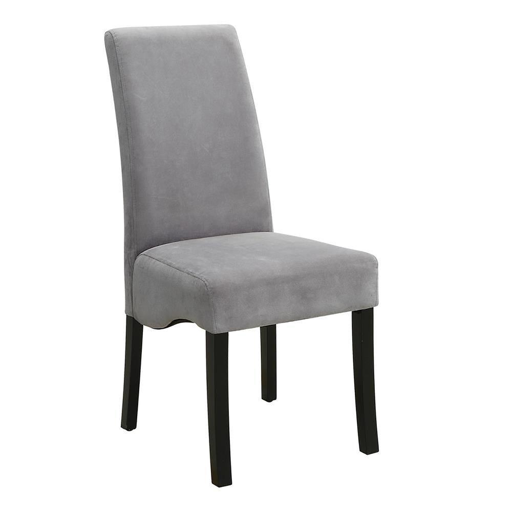 English Elm Grey Upholstered Dining Chair Set Of 2 - Modern Comfort With Sleek Black Legs For Every Space B062P153688
