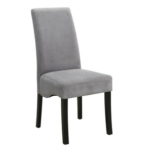English Elm Grey Upholstered Dining Chair Set Of 2 - Modern Comfort With Sleek Black Legs For Every Space B062P153688