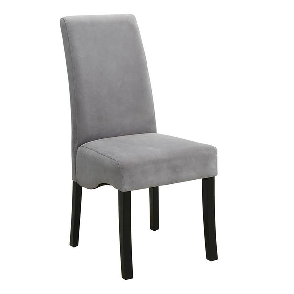 English Elm Grey Upholstered Dining Chair Set Of 2 - Modern Comfort With Sleek Black Legs For Every Space B062P153688