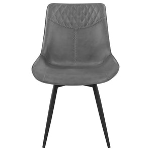 English Elm Grey Tufted Swivel Side Chair Set of 2 — Mid-Century Modern Grey Upholstered Dining Chairs with Tapered Legs, Stitched Detail, Comfortable Molded Seat (34") B062P153691