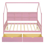 Hearth and Haven Wooden Full Size House Bed with 2 Drawers, Kids Bed with Storage Shelf WF301459AAH WF301459AAH