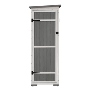 English Elm TOPMAX Outdoor 5.5ft Wood Storage Shed Cabinet with Waterproof Asphalt Roof, Lockable Doors, Sturdy White+gray SP100016AAE