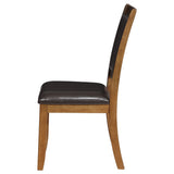 English Elm Deep Brown and Dark Brown Upholestered Dining Chair (Set Of 2)