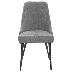 English Elm Grey Mid-Century Side Chairs Set of 2 - Gunmetal Tapered Legs, Grey Woven Fabric, Comfort-Curve Retro Chic B062P153680