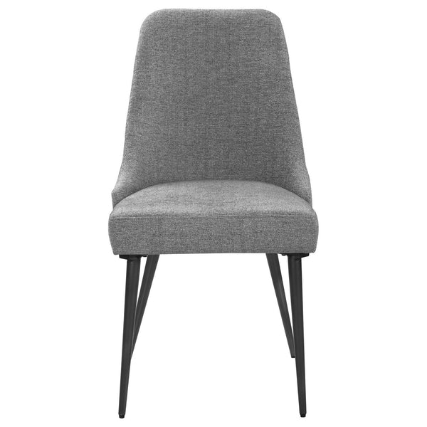 English Elm Grey Mid-Century Side Chairs Set of 2 - Gunmetal Tapered Legs, Grey Woven Fabric, Comfort-Curve Retro Chic B062P153680