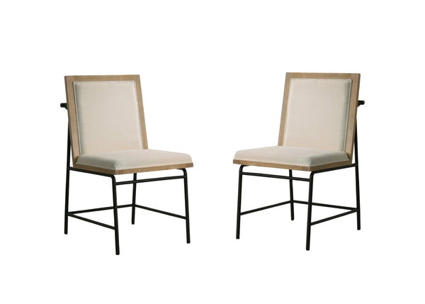 English Elm Bowen Round Oak Veneer Dining Set Seats Four with Cream Upholstered Chairs B061S00797