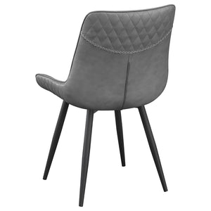 English Elm Grey Tufted Swivel Side Chair Set of 2 — Mid-Century Modern Grey Upholstered Dining Chairs with Tapered Legs, Stitched Detail, Comfortable Molded Seat (34") B062P153691