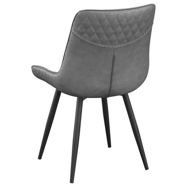 English Elm Grey Tufted Swivel Side Chair Set of 2 — Mid-Century Modern Grey Upholstered Dining Chairs with Tapered Legs, Stitched Detail, Comfortable Molded Seat (34") B062P153691
