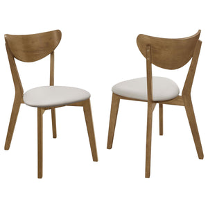 English Elm Tan Retro Curved Back Dining Chairs Set of 2 — Chestnut Angled Legs, Padded Tan Cushion Comfort, Mid-Century Charm B062P153700