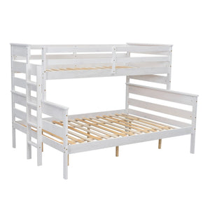 English Elm Wood Twin Xl Over Queen Bunk Bed With Ladder - Space-Saving, Sturdy, And Stylish Design For Kids GX000446AAK-GIGA