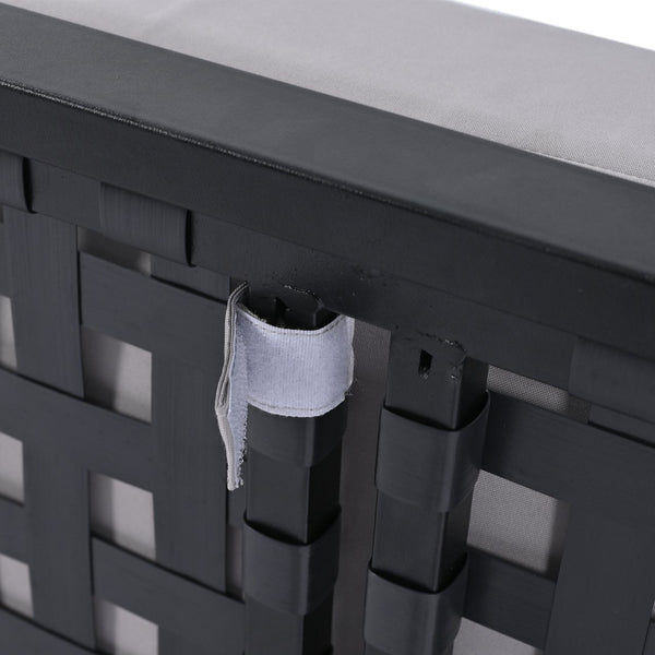 English Elm TOPMAX Modern Outdoor Daybed 2-in-1 Convertible Patio Chaise with Acacia Wood Side Tables, Washable Cushions, Sturdy Iron Frame Gray SP100013AAE