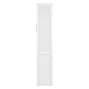English Elm Full Size Murphy Wall Bed with Integrated Shelving Unit for Studio or Guest Room White LP000696AAK-2