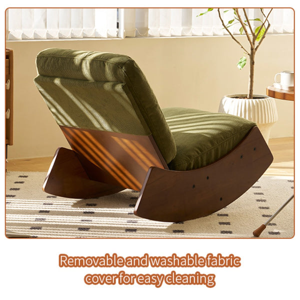 English Elm Comfortable Corduroy Glider Chairs Solid Wood Frame Retro Striped Set of 2 Nursery W2105S00010