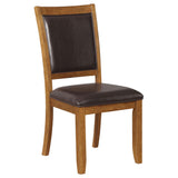 English Elm Deep Brown and Dark Brown Upholestered Dining Chair (Set Of 2)