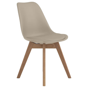 English Elm Tan Swedish Modern Padded Side Chair Set of 2 – Leatherette Upholstery, Solid Oak Splayed Legs, Cozy Design B062P153693