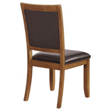 English Elm Deep Brown and Dark Brown Upholestered Dining Chair (Set Of 2)