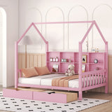 Hearth and Haven Wooden Full Size House Bed with 2 Drawers, Kids Bed with Storage Shelf WF301459AAH WF301459AAH