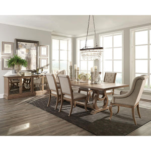 English Elm Cream Tufted Dining Chair Set Of 2 - Rustic Elegance With Barley Brown Frame & Nailhead Trim B062P153696