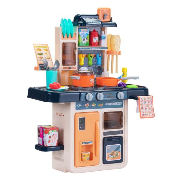 English Elm Kids Pretend Play Kitchen Set with Lights Sounds Smoke Effects and 42 Piece Accessories W2181P154984
