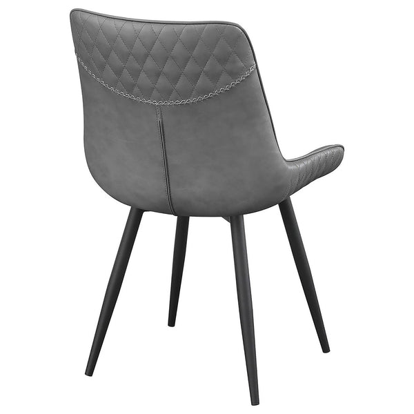 English Elm Grey Tufted Swivel Side Chair Set of 2 — Mid-Century Modern Grey Upholstered Dining Chairs with Tapered Legs, Stitched Detail, Comfortable Molded Seat (34") B062P153691