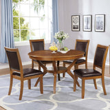 English Elm Deep Brown and Dark Brown Upholestered Dining Chair (Set Of 2)