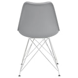 English Elm Grey and Chrome Padded Side Chair (Set Of 2)