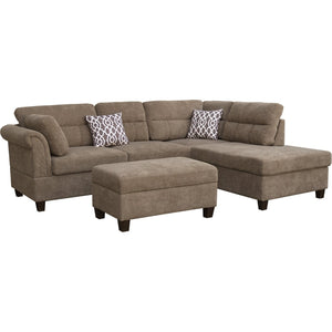 English Elm Diego Oversized Tufted Polyester Sectional with Chaise and Concealed Storage Ottoman B061S00791