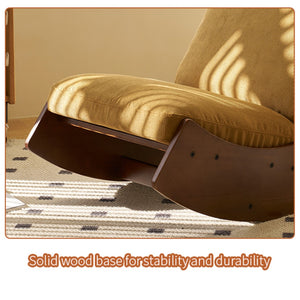 English Elm Comfortable Corduroy Glider Rocking Chair Solid Wood Frame Nursery and Bedroom Accent W2105P480685