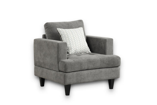 English Elm Callaway Three Piece Chenille Living Room Sofa Set with Tapered Legs and Throw Pillows B061S00801