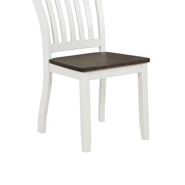 English Elm Espresso Slat Back Dining Chairs Set of 2 with Rustic White Frame, Contrasting Wood Seat, 39.25" H B062P153676