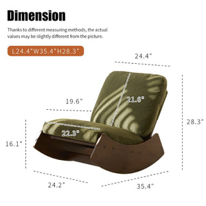 English Elm Comfortable Corduroy Glider Rocker with Solid Wood Frame for Nursery or Living Room W2105P145993