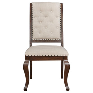 English Elm Cream Tufted Dining Chair Set Of 2 - Elegant Antique Java Finish, Plush Upholstery & Nailhead Trim B062P153690