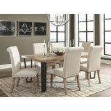 English Elm Beige and Pine Upholstered Parsons Dining Chair (Set Of 2)