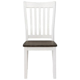 2-Piece Espresso & White Dining Chairs: Modern Design, Solid Wood Seat