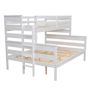 English Elm Wood Twin Xl Over Queen Bunk Bed With Ladder - Space-Saving, Sturdy, And Stylish Design For Kids GX000446AAK-GIGA