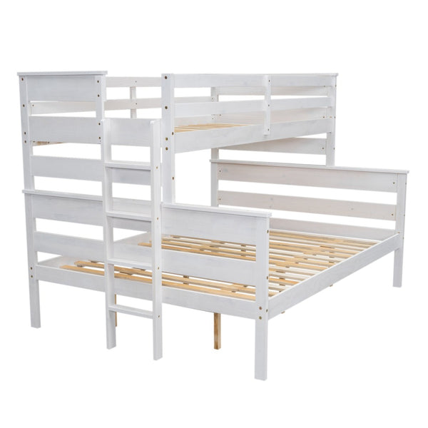 English Elm Wood Twin Xl Over Queen Bunk Bed With Ladder - Space-Saving, Sturdy, And Stylish Design For Kids GX000446AAK-GIGA